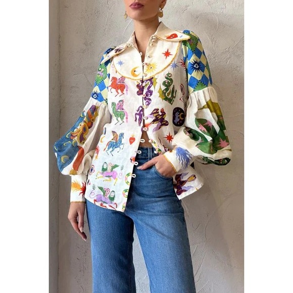 Tops - Artistically Chic Boho Print Top